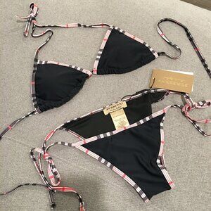 Burberry Check Detail Triangle Bikini S